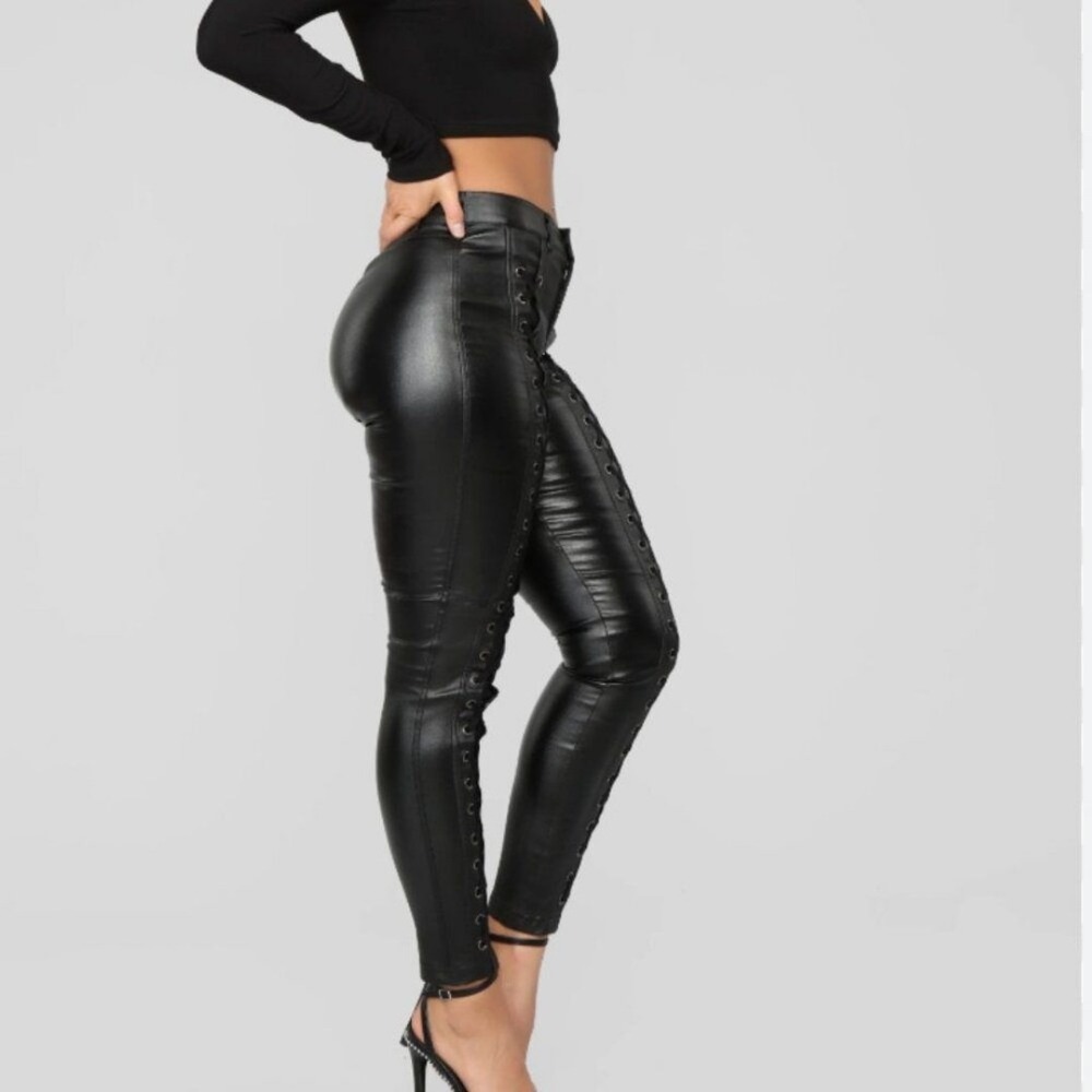 Night‎ Out With You Faux Leather Pants - Black